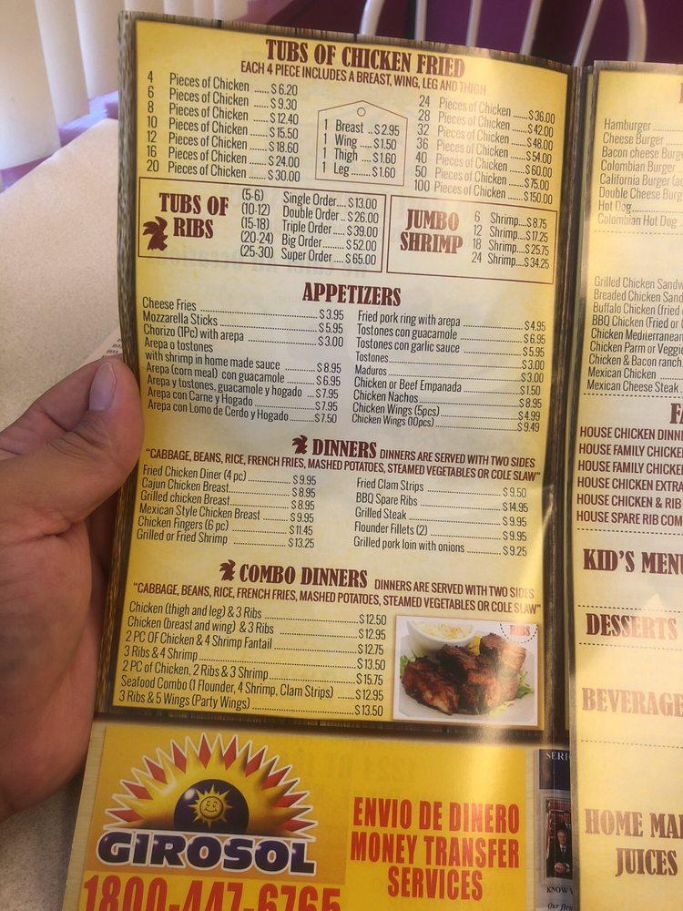 Menu at Fried Chickens House restaurant, Toms River