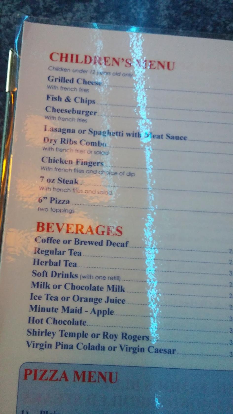 Menu at Blue Diamond Restaurant, Saskatoon