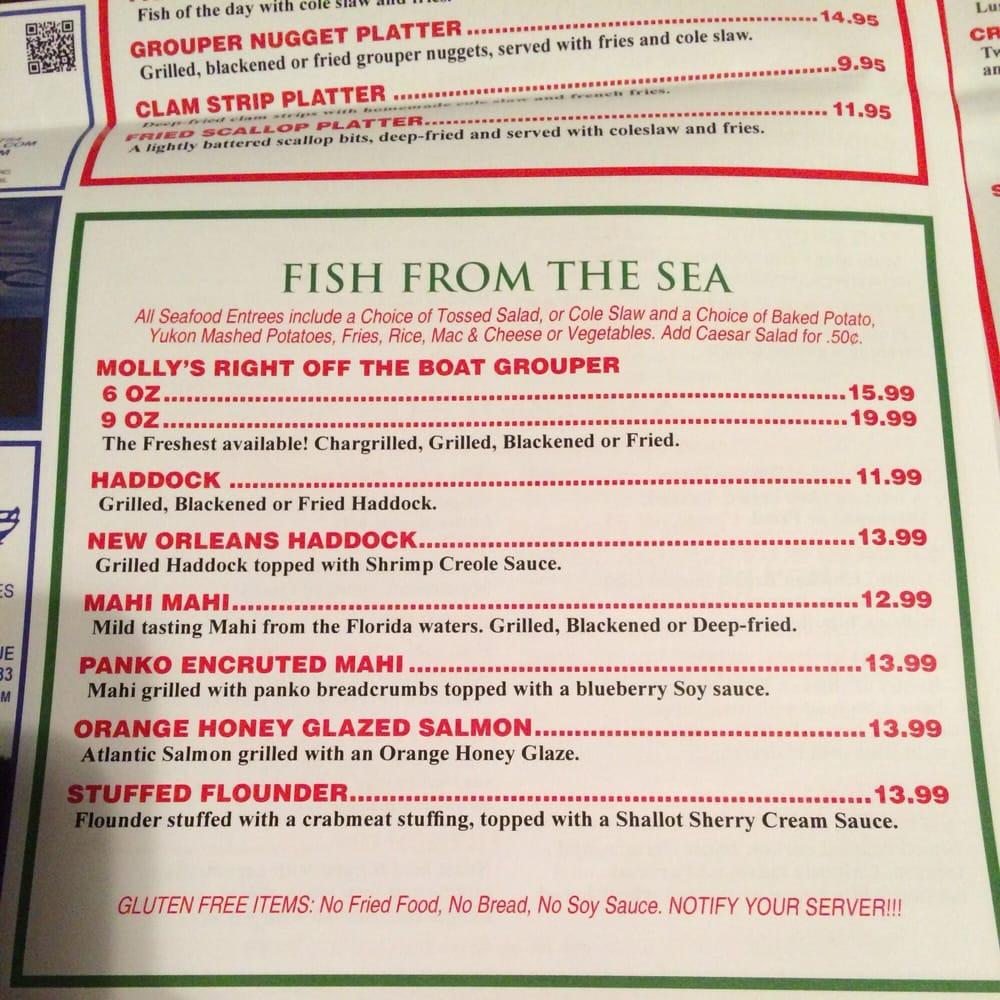 Menu at Molly Goodhead's Raw Bar & Restaurant, Palm Harbor