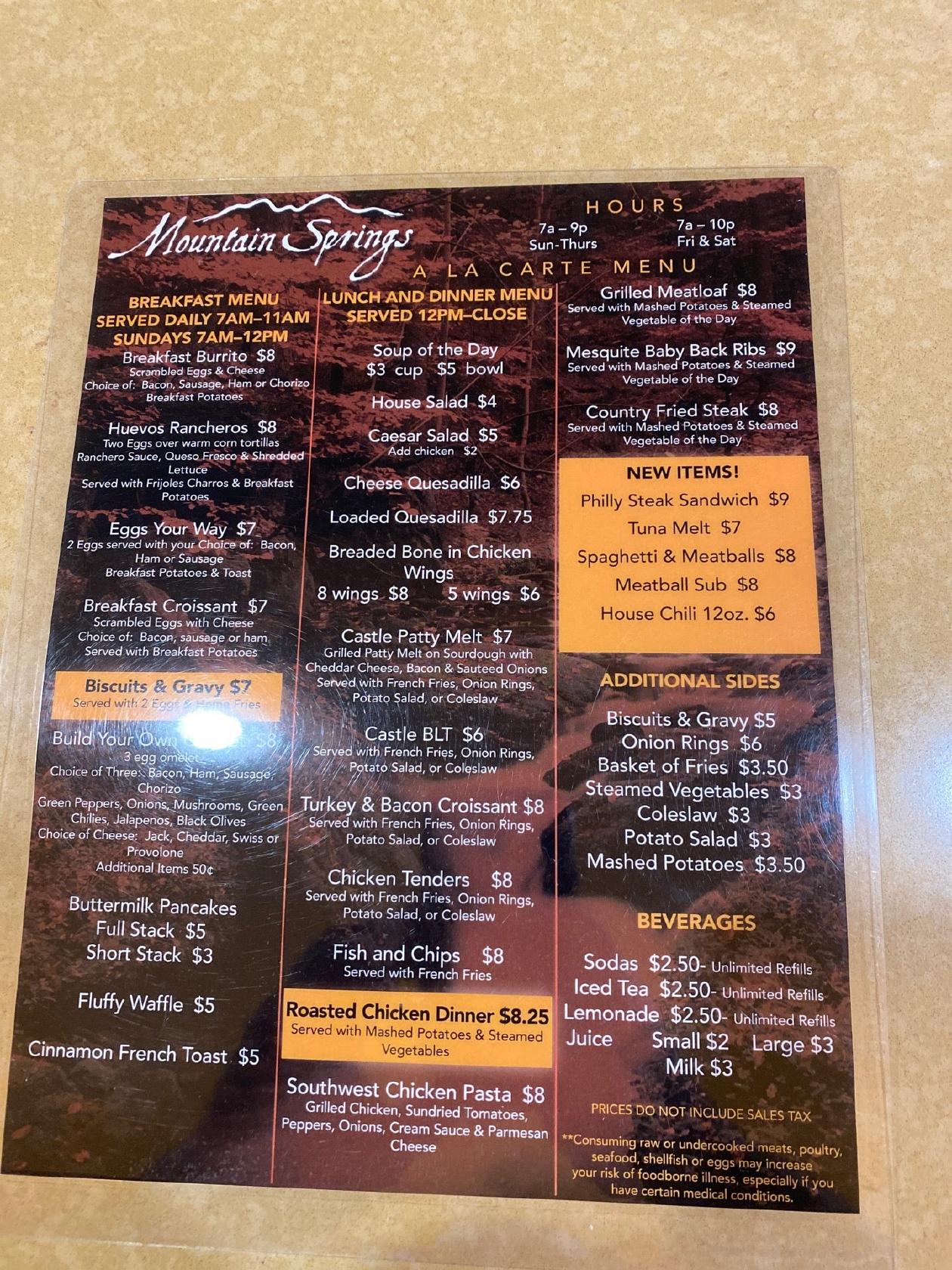 Mountain Springs Buffet