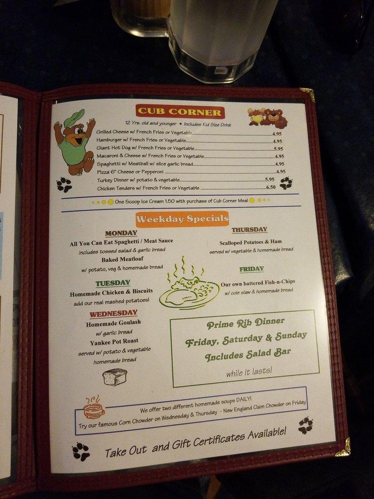 Carta del restaurante Benson's, Estados Unidos, 175 NY67