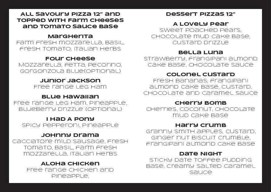 Menu at Village Pizza Kitchen pizzeria, Lesmurdie