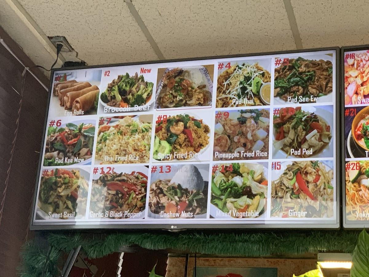 Menu at Lee's Thai Foods restaurant, Eugene