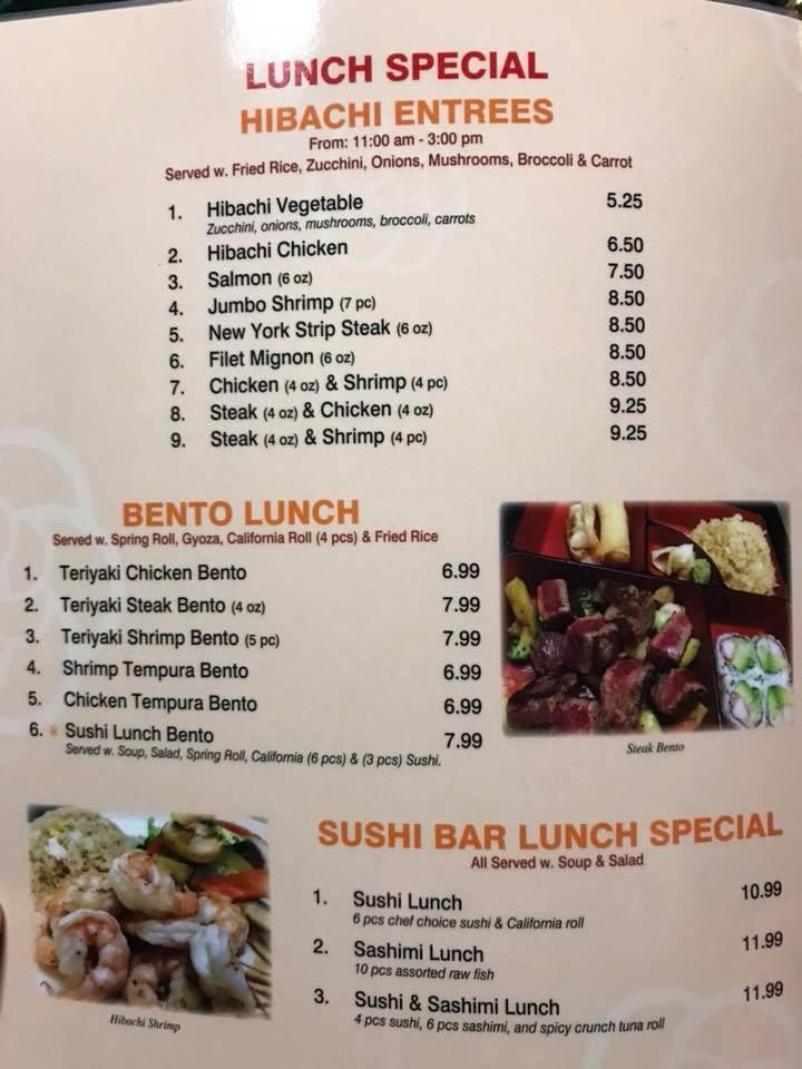 Tokyo sushi deals and hibachi