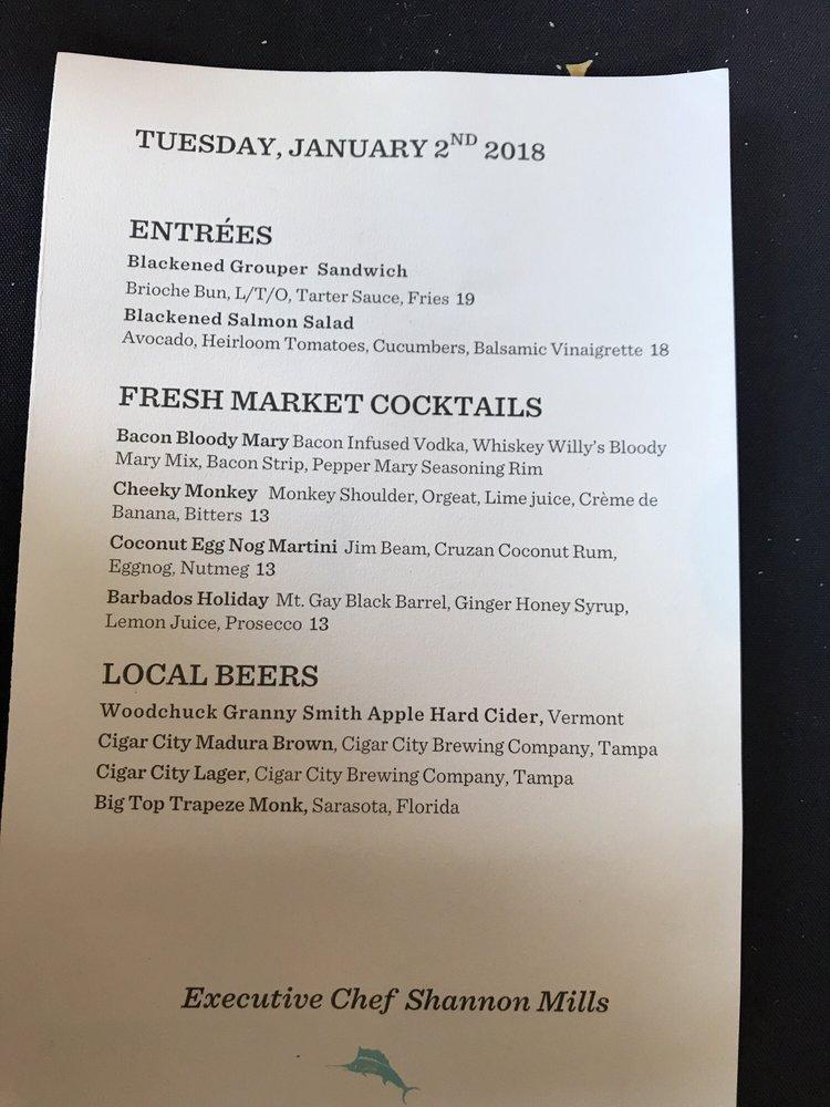 Menu at Tommy Bahama Restaurant, Bar & Store, Sarasota