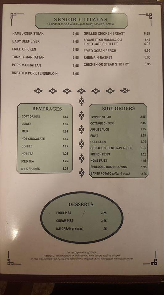 Menu at Crossroads Family Restaurant, Attica