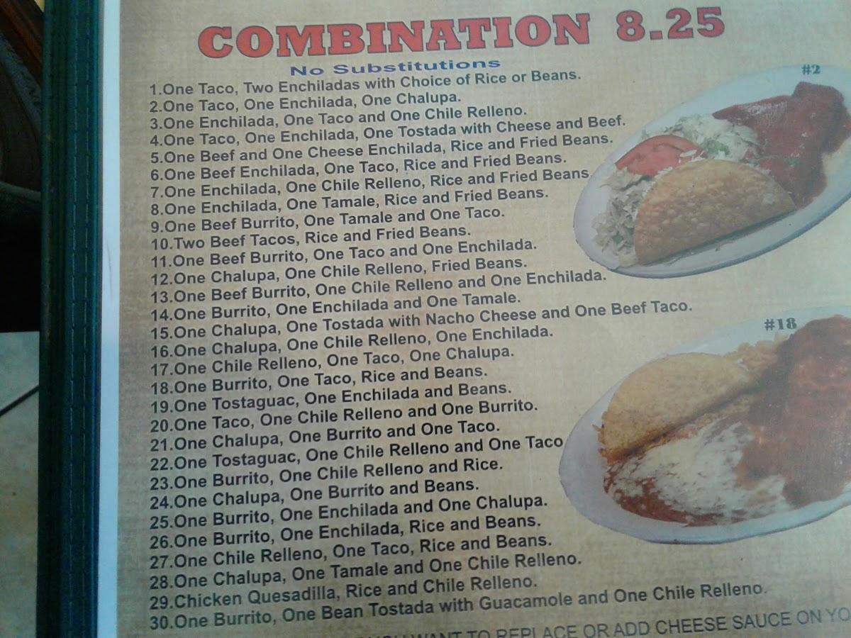 Menu at Amigo's restaurant, Pomona, 234 W Franklin St