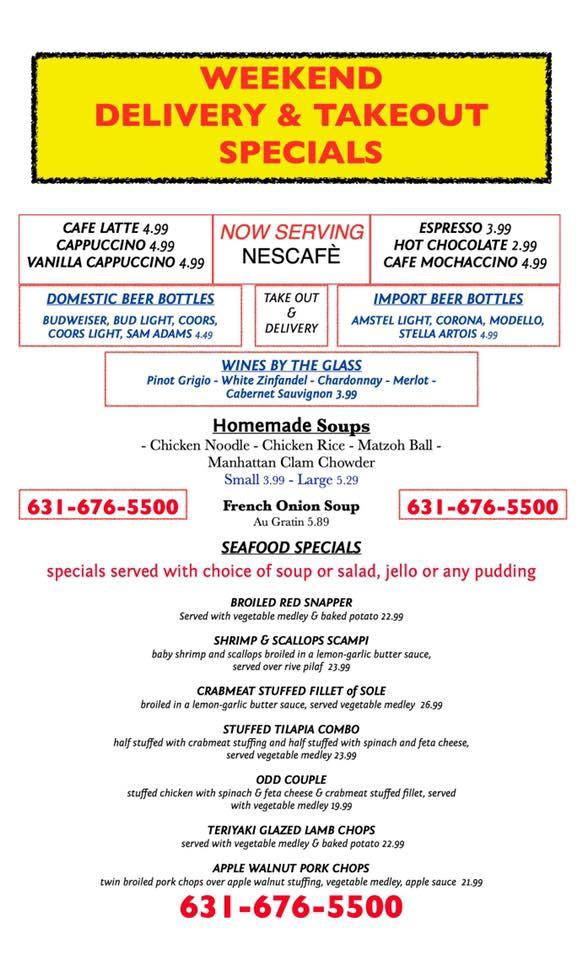 Menu at Island Lake Diner restaurant, Ronkonkoma