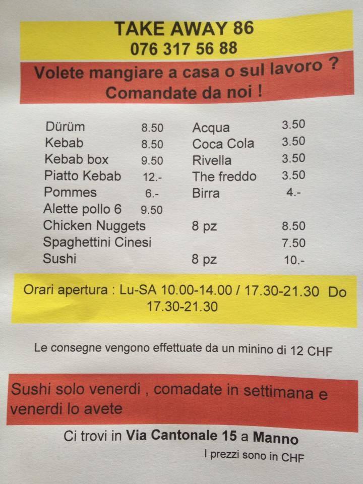 Menu di Takeaway86 