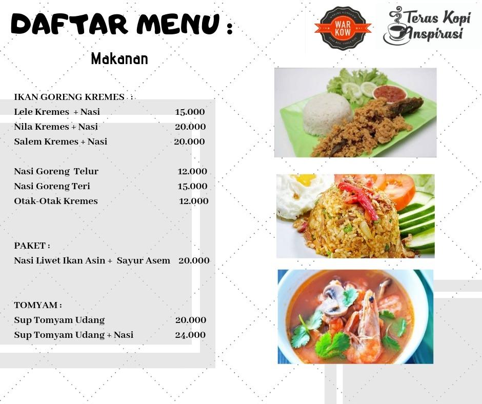 Menu At Teras Kopi Inspirasi And Gia Collection Cafe East Jakarta