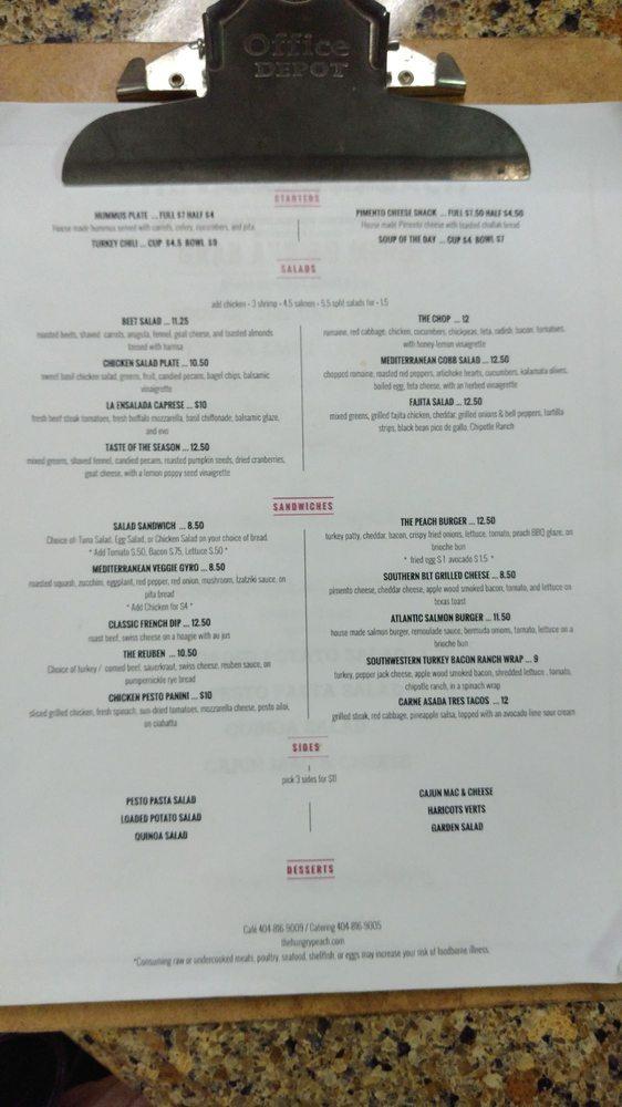 Menu at The Hungry Peach Café & Catering Atlanta cafe, Atlanta
