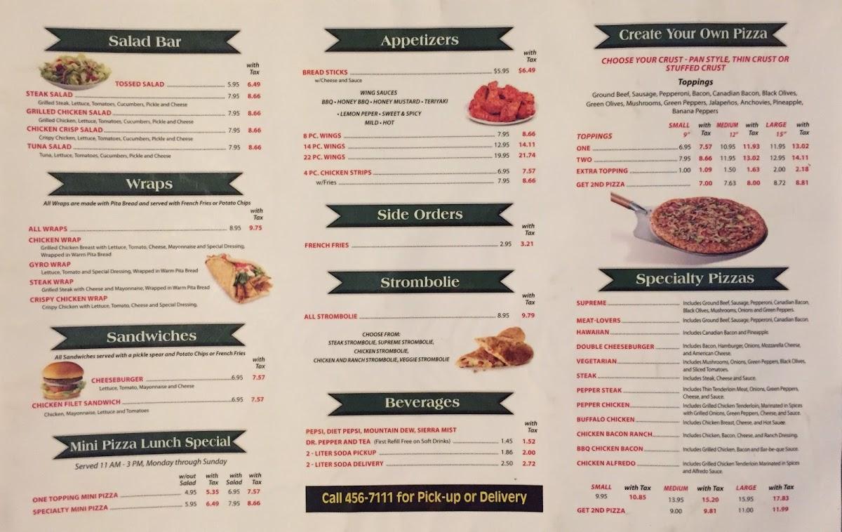 Menu at Famous Pizza pizzeria, Ware Shoals