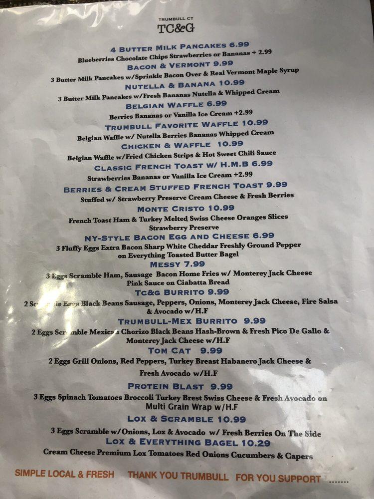 R1ed Menu Trumbull Cafe And Grill 