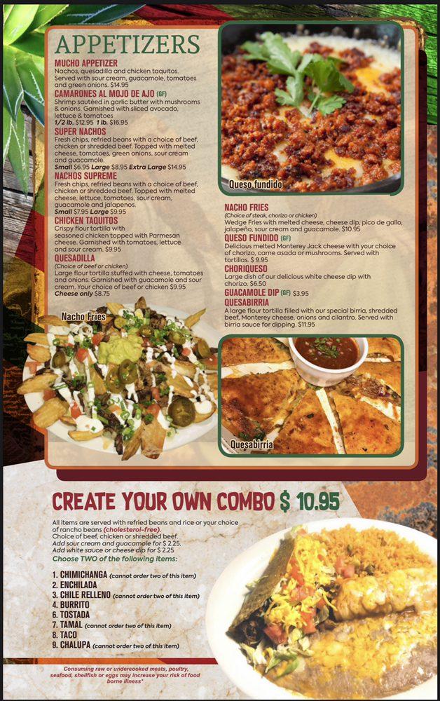 Menu at El Patron Family Mexican restaurant, Waterloo