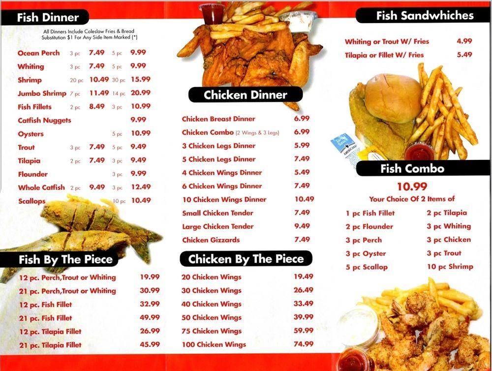 Menu at JJ Fish & Chicken restaurant, Stockbridge