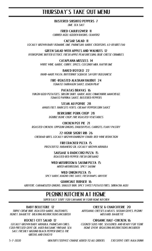 Menu at Plonk! Bistro & Wine Cellar pub & bar, Houston