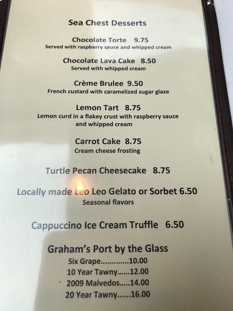Menu at Sea Chest Oyster Bar, Cambria