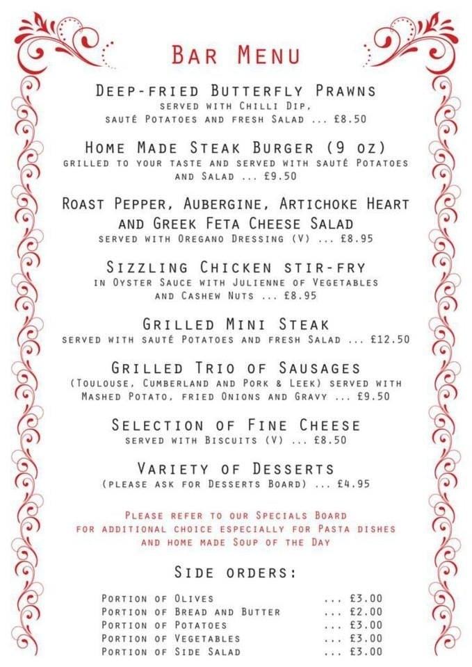 Menu at The Arches wine bar and kitchen, London, 7 Fairhazel Gardens
