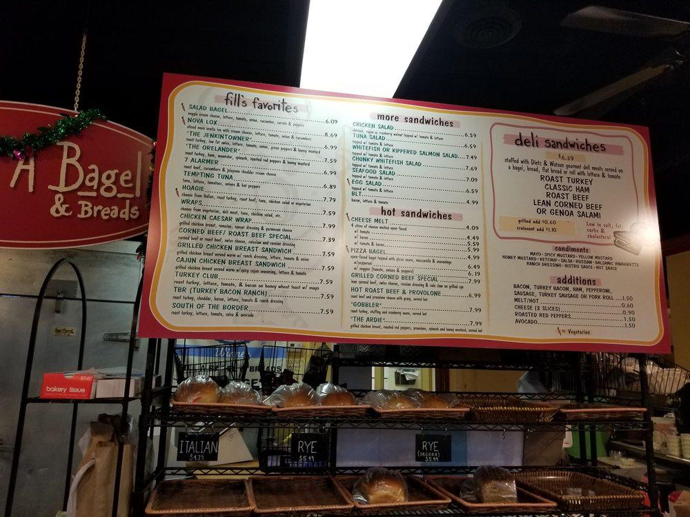 Menu at Fill A Bagel & Breads cafe, Jenkintown
