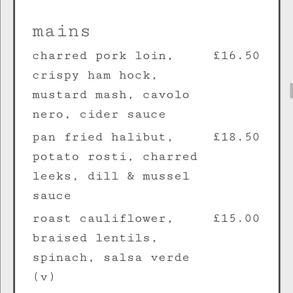 Menu at The Cadogan pub & bar, Ingham