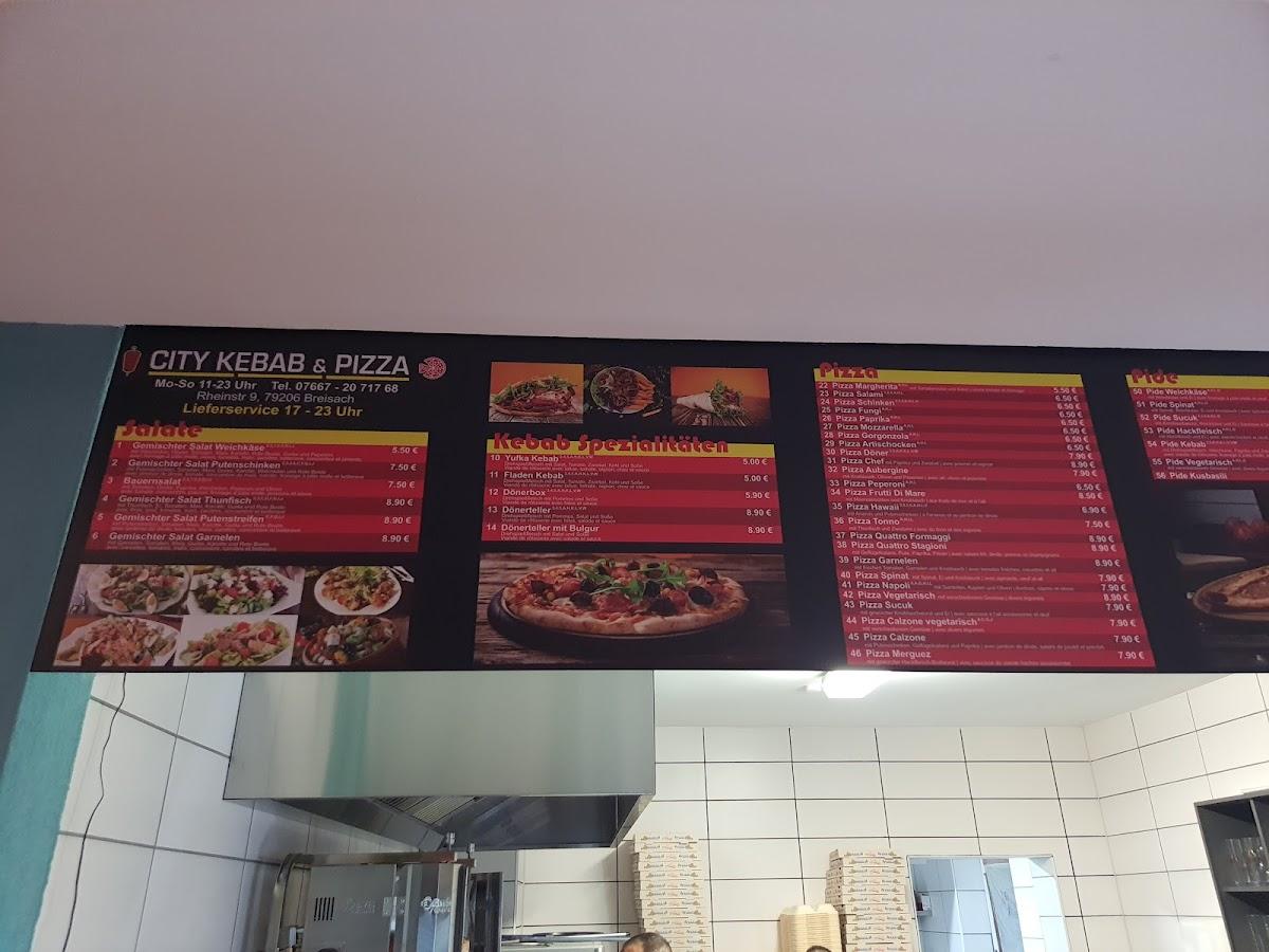 Speisekarte Von City Kebab & Pizza, Breisach Am Rhein