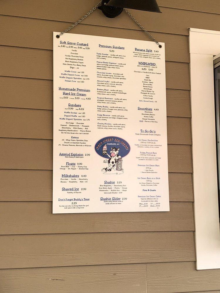 Menu at Main Street Ice Cream desserts, Hamburg