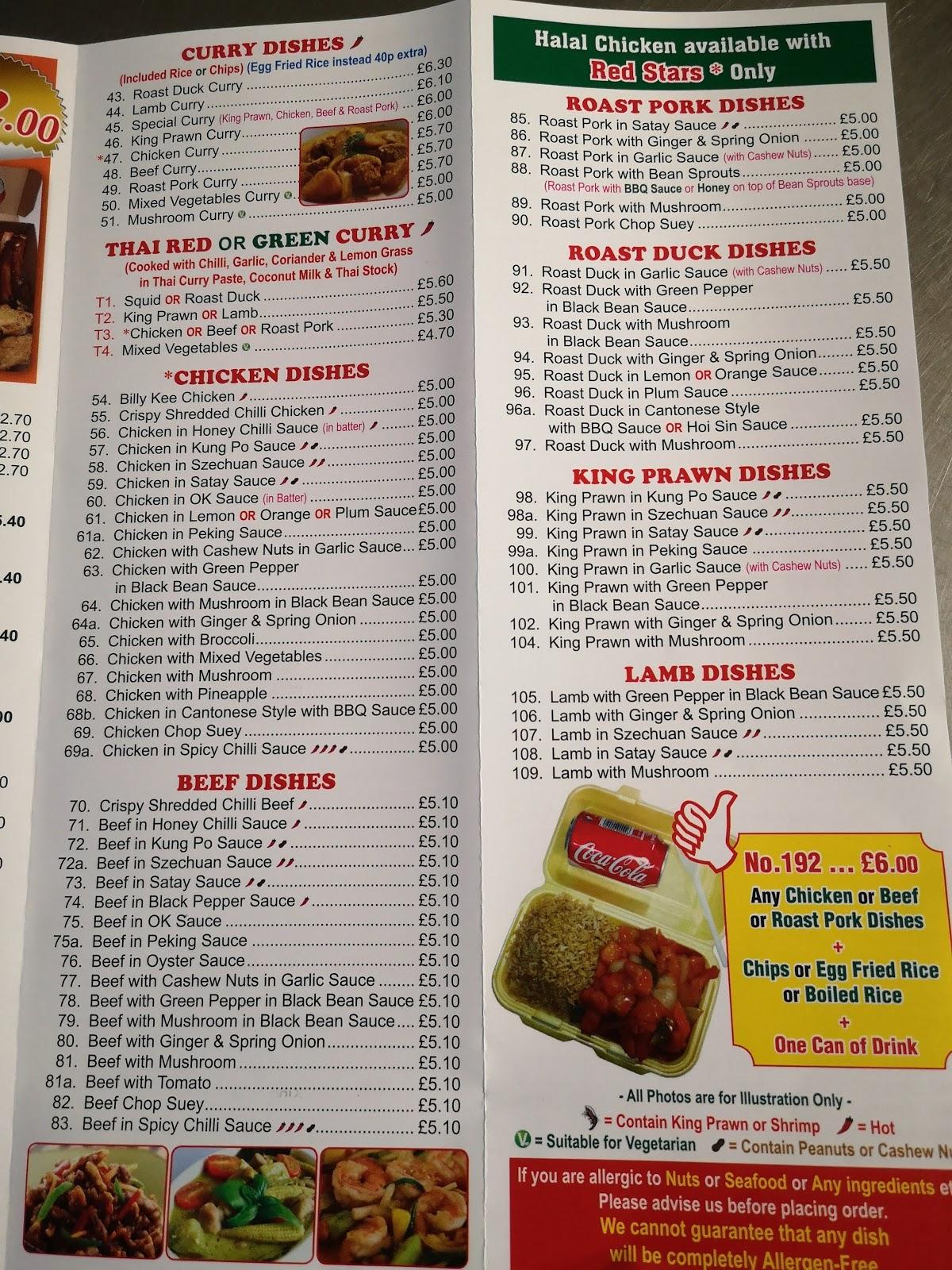 Menu at Yummy fast food, Stoke-on-Trent