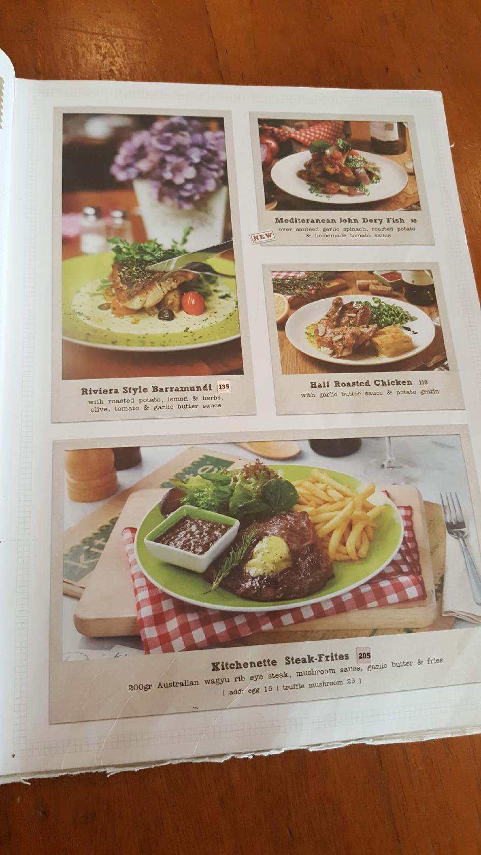 Menu at Mall Central Park restaurant, Jakarta, Central Park Mal