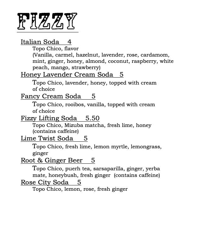 Menu at Sissy's Beverage Emporium pub & bar, Portland