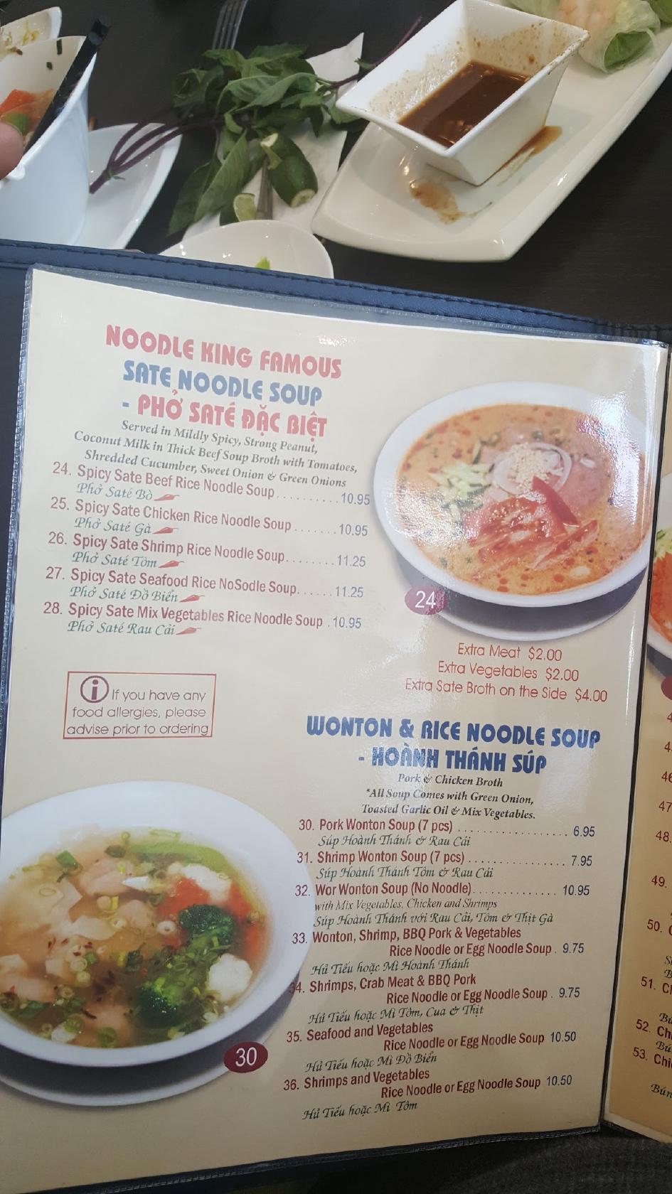 Menu at Noodle King restaurant, Airdrie, Main St S