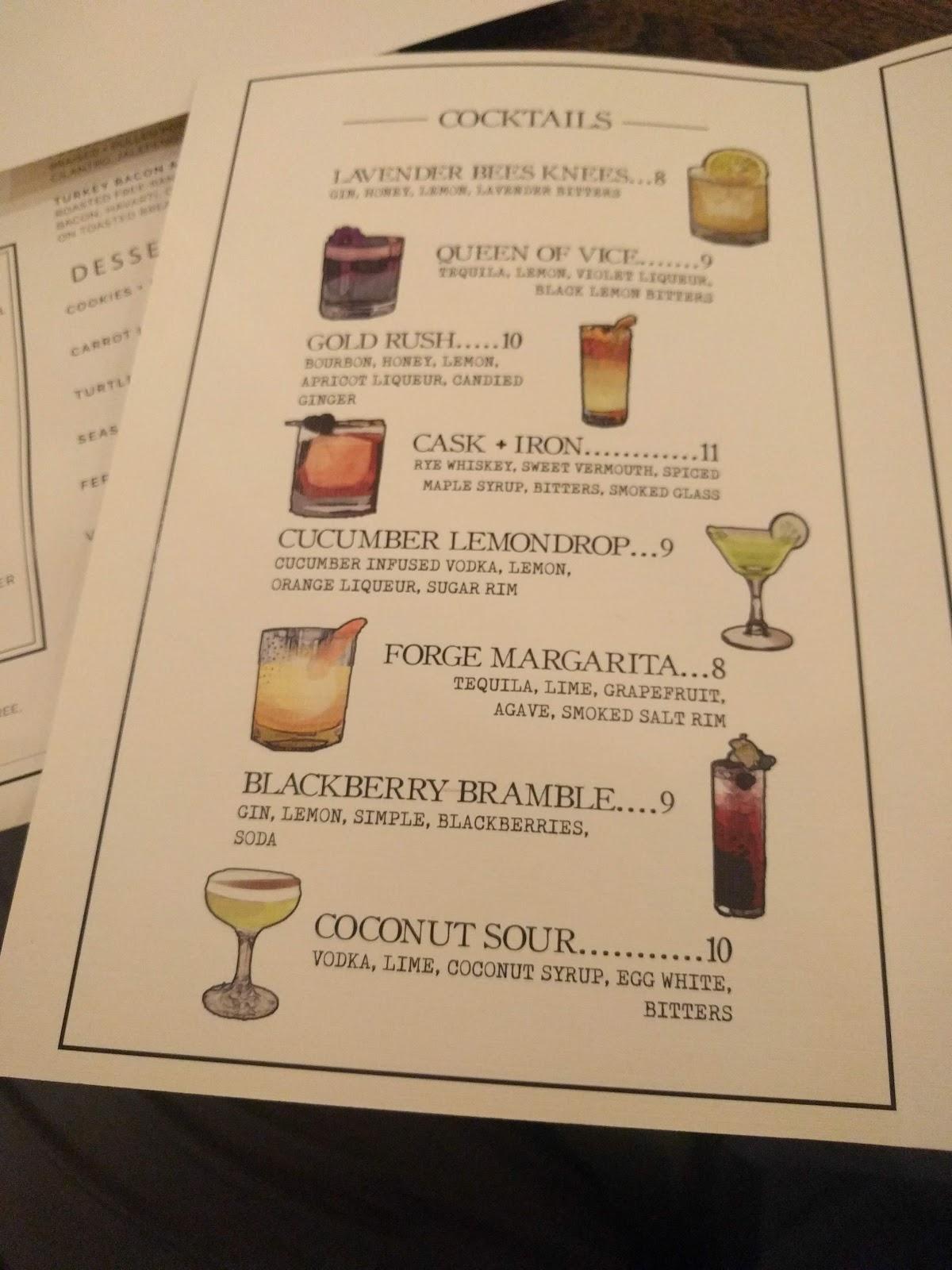 Menu at Foundry Kitchen & Cocktails pub & bar, Pullman