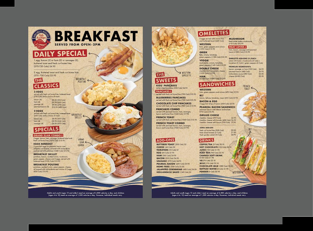 Menu at Halibut House Fish and Chips restaurant, Orangeville