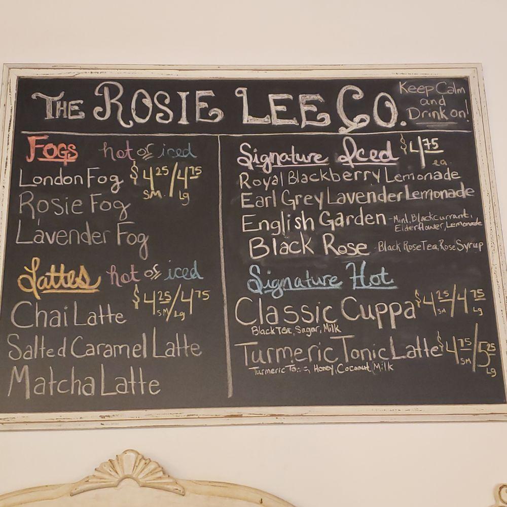 Menu at Rosie Lee Tea Co., Sanford