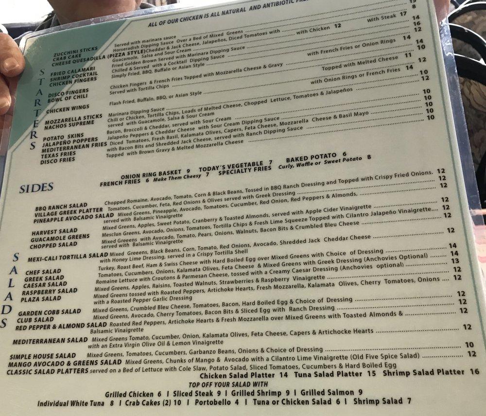 Menu at The Plaza 23 Diner restaurant, Pequannock Township