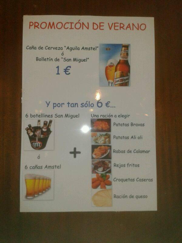 Carta de Bar restaurante los cazadores, España, Los Cazadores