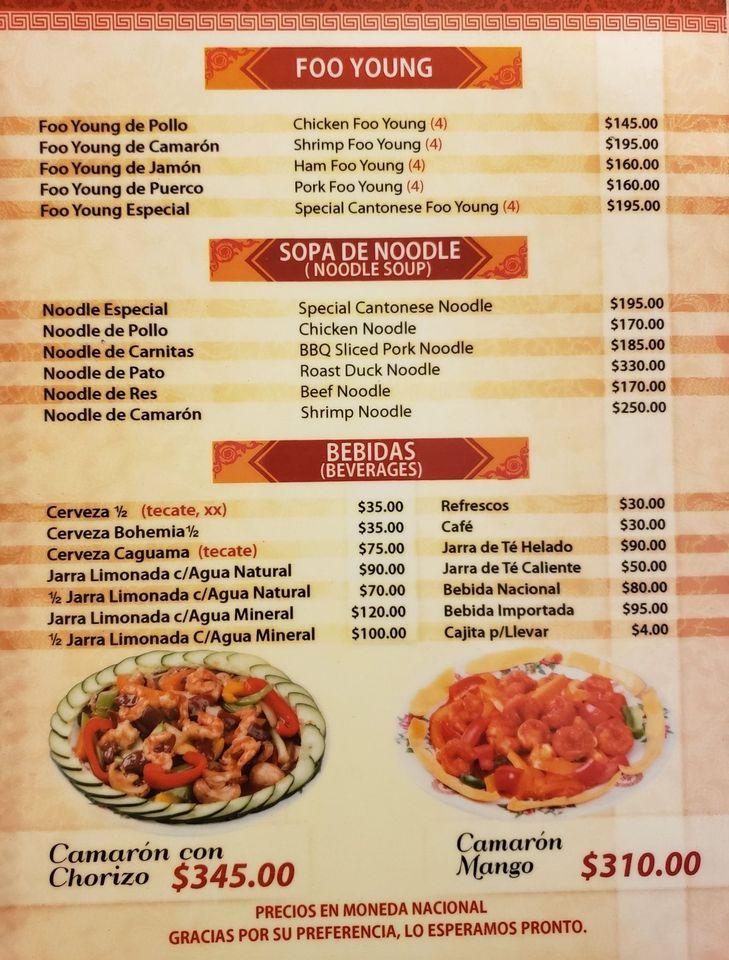 Carta De Dragon Restaurante Mexicali