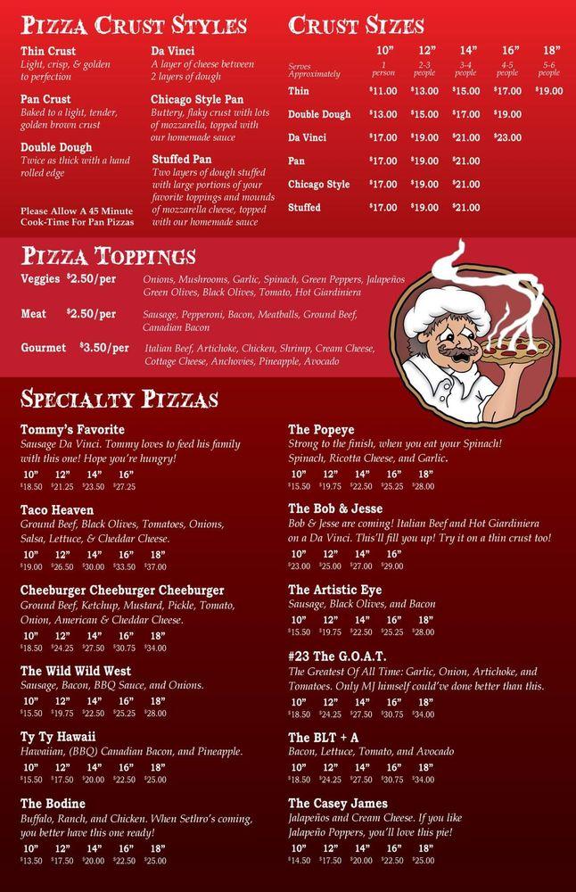 Menu at The Pizza Kitchen LLC pizzeria, Wood Dale