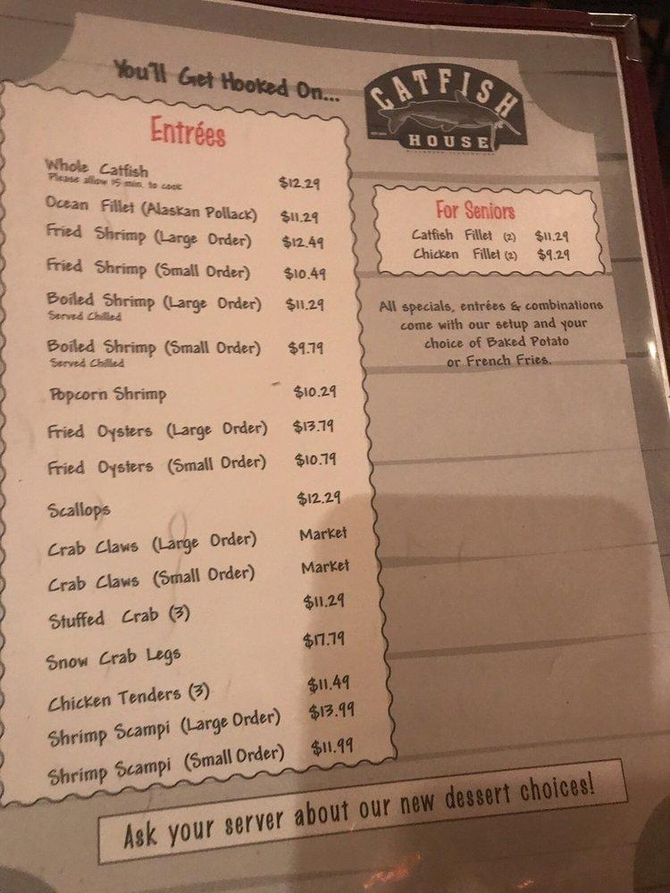 Menu at Catfish House restaurant, Millbrook