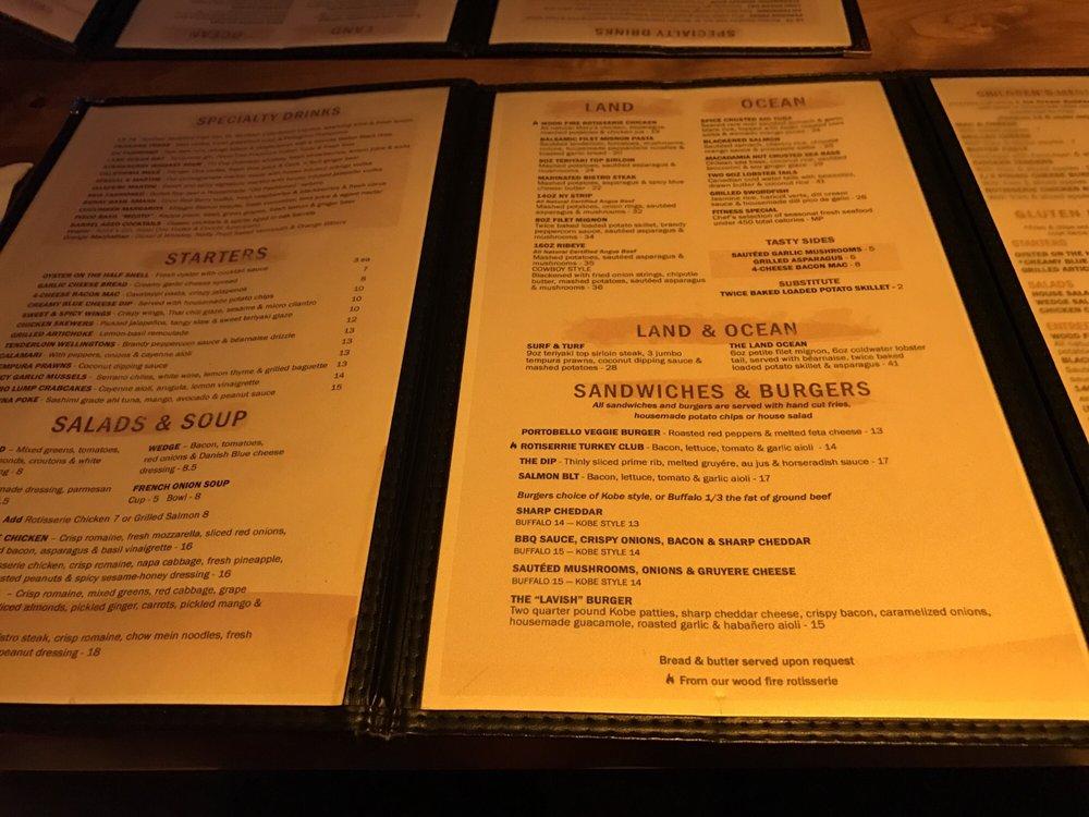 Menu at Land Ocean Restaurant Folsom, Folsom