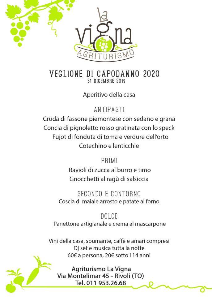 Menu Da Agriturismo La Vigna Ristorante Rivoli