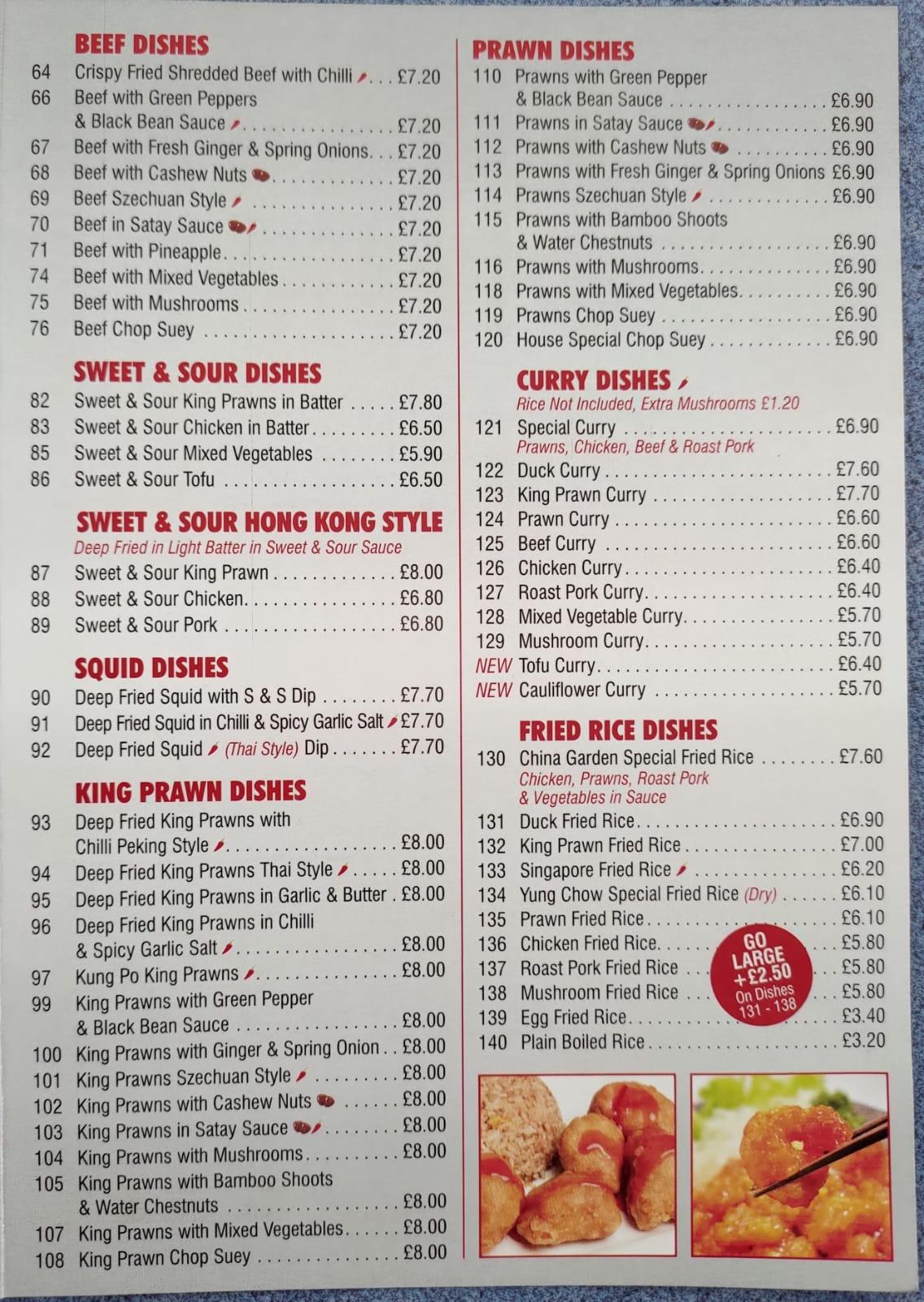 Menu at China Garden Takeaway fast food, Ryde