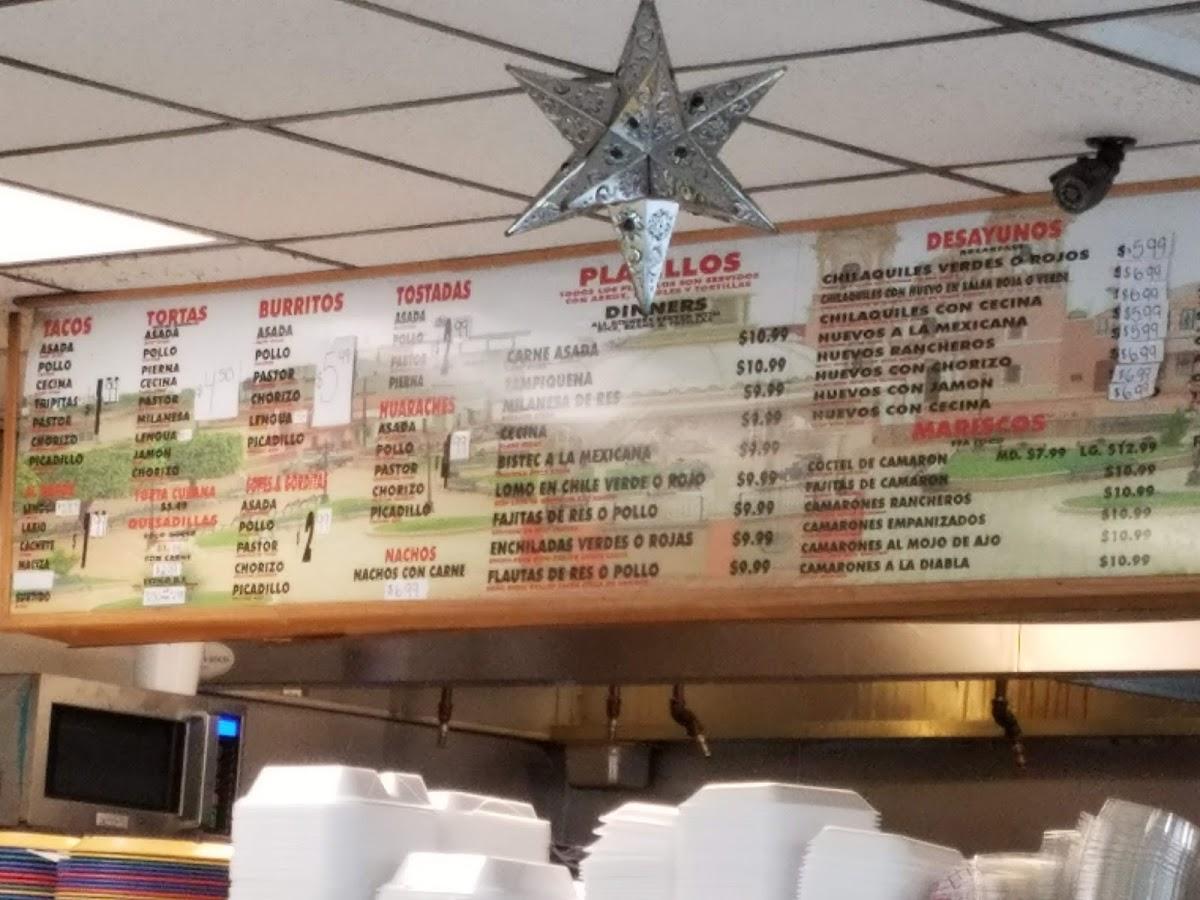Menu at Taquería Jalisco restaurant, Blue Island, Western Ave