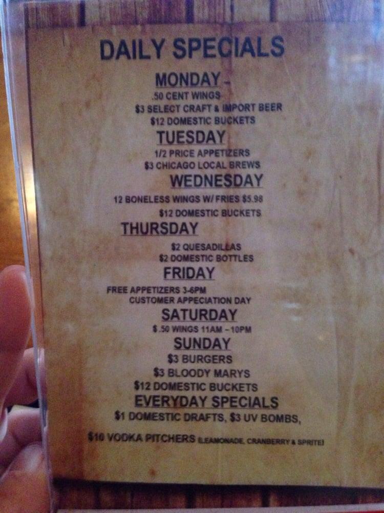 Menu at The Crossing Bar & Grill, Chicago Ridge