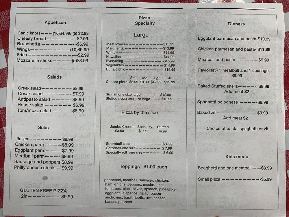 Menu At Emilios Pizza Pizzeria, Palm Coast