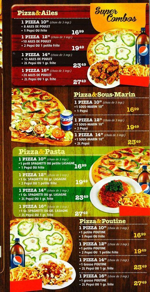 Menu au Pizza Maximum pizzeria, Mascouche