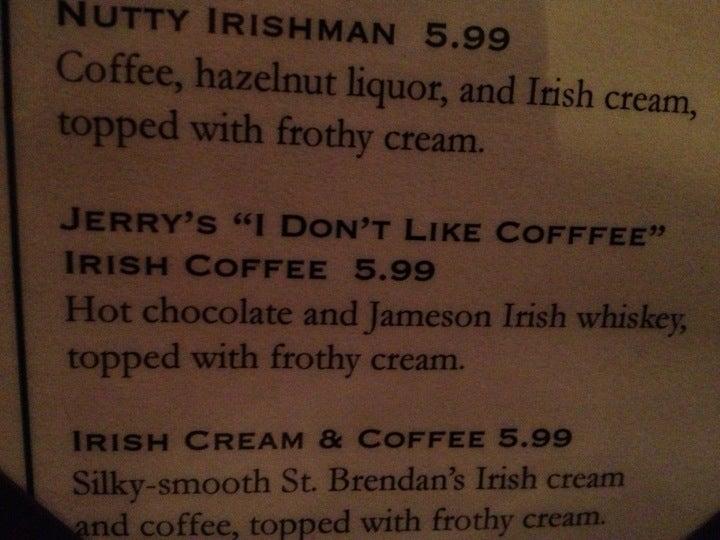 Menu at Nine Irish Brothers, West Lafayette pub & bar, West Lafayette, 119 Howard Ave