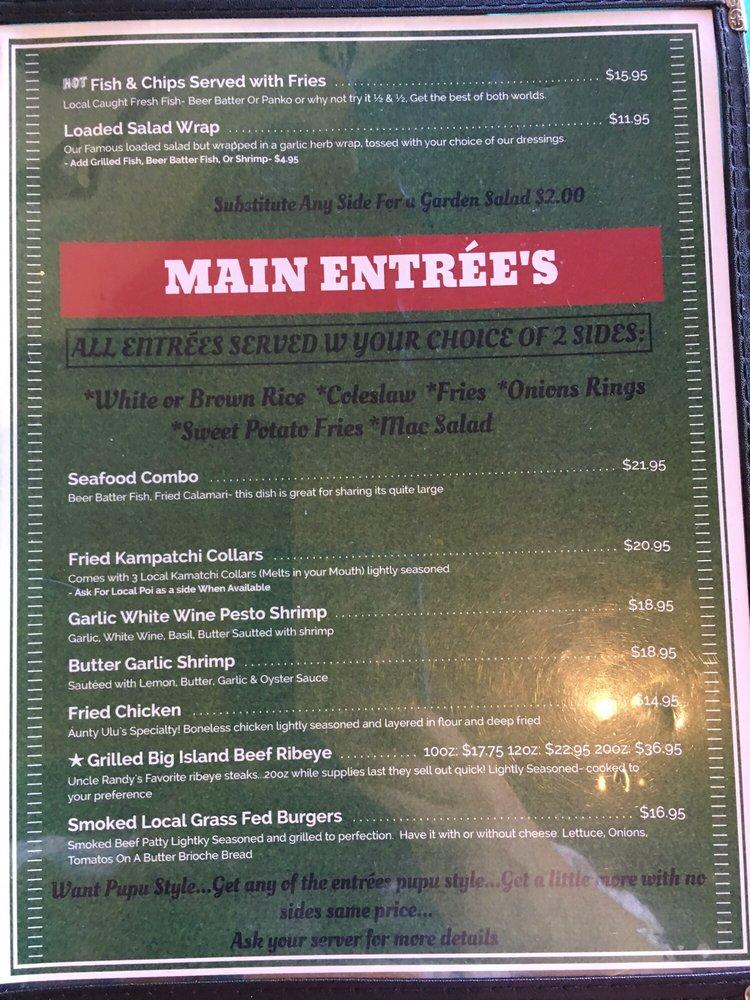 Menu at The View Restaurant Bar & Grill, KailuaKona