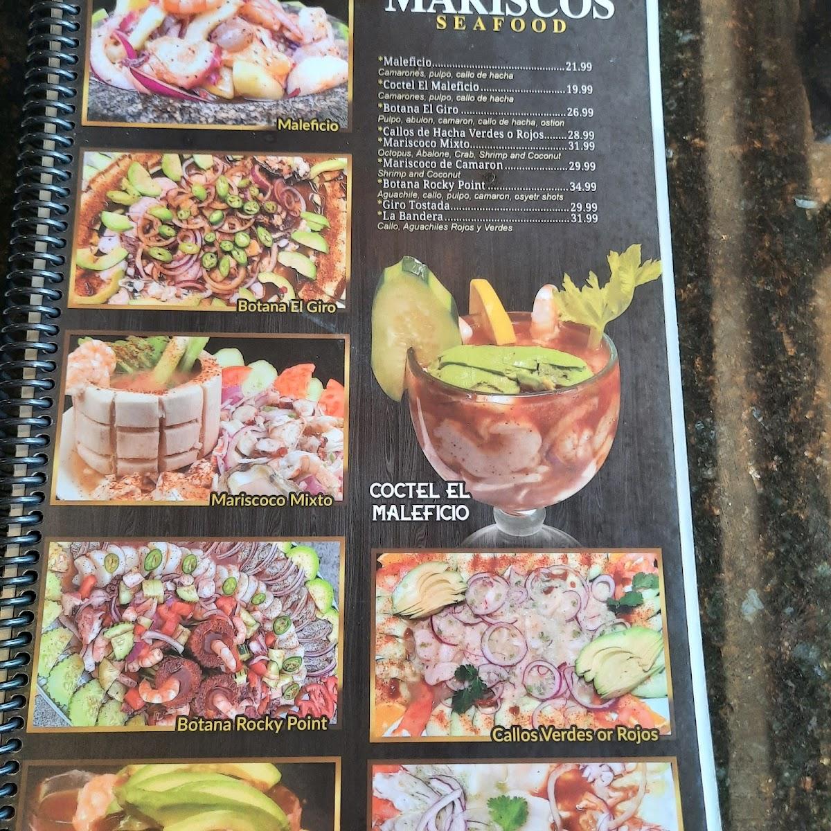 Menu at Taco Giro Mexican Grill & Seafood restaurant, Casa Grande