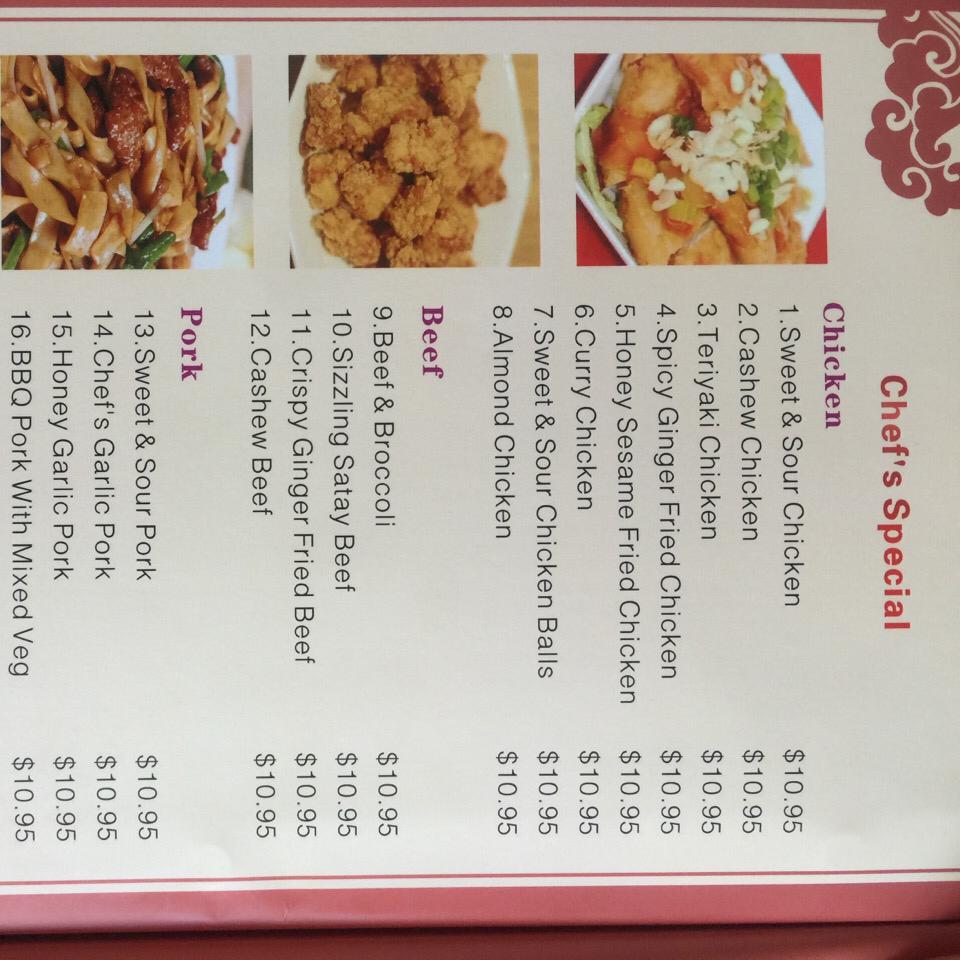 Menu at Asian Noodle House restaurant, Colwood