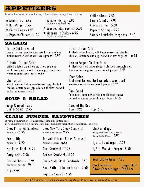 Menu At Montana Nugget Casino Pub & Bar, Kalispell